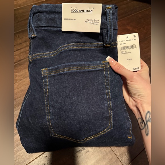 Good American Denim - NWT Good American Women's Skinny Jeans in Dark Indigo Blue